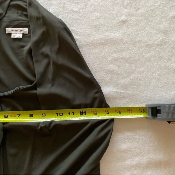 Helmut Lang Vortex Deep Cowl Dress Size XS Deep Green Knee Length Minimal Draped - Picture 8 of 8